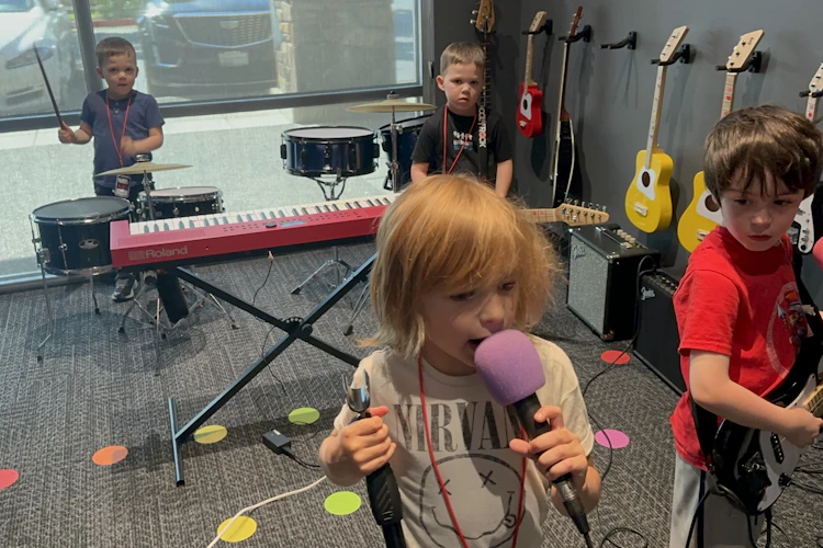 Young students in Rookies and Little Wing at School of Rock Vancouver