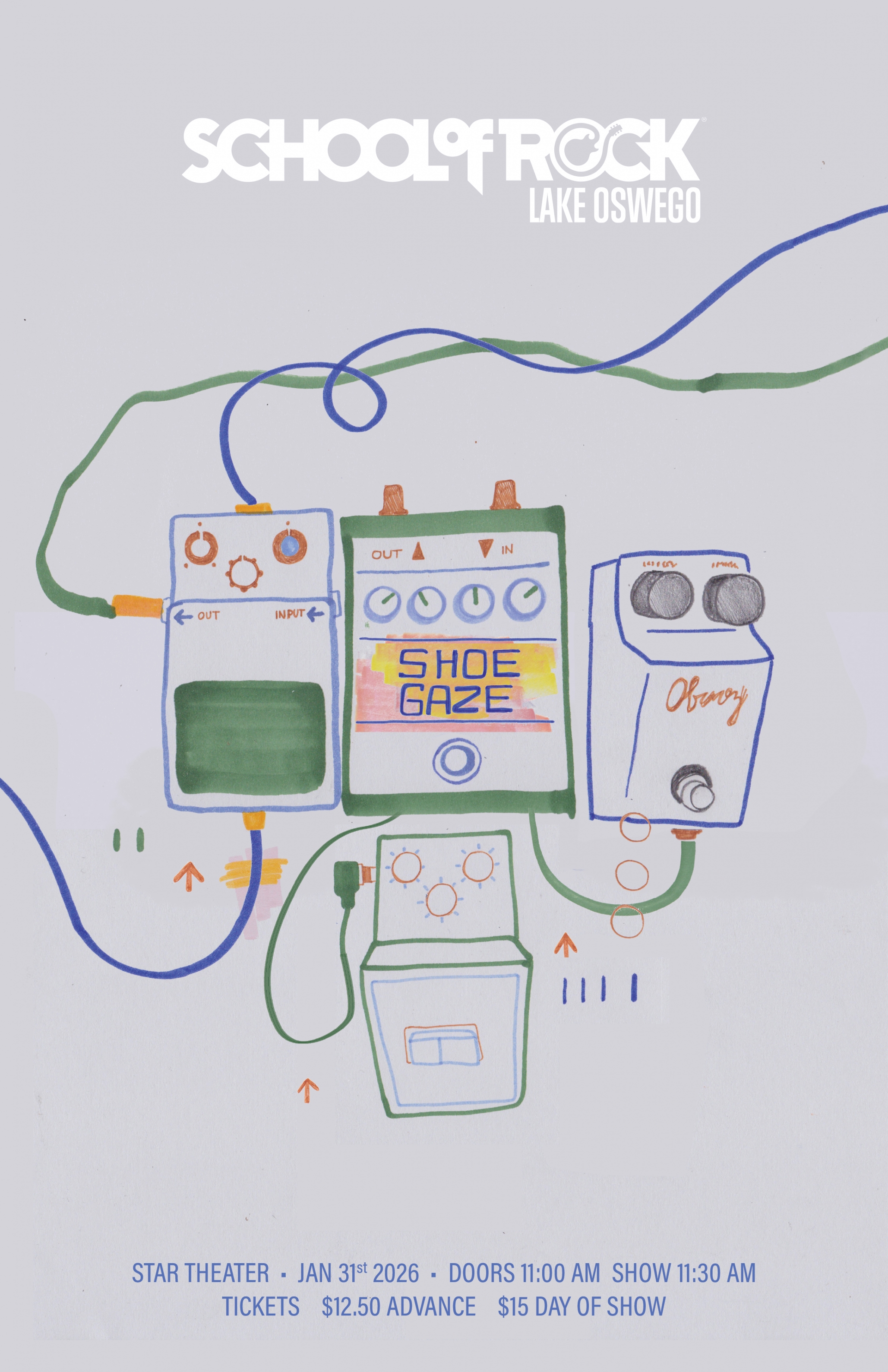 School of Rock Lake Oswego Presents Shoegaze, Saturday Jan 31, Star Theater, Doors 11:00 am, Show 11:30 am,  $15 Cash at the door