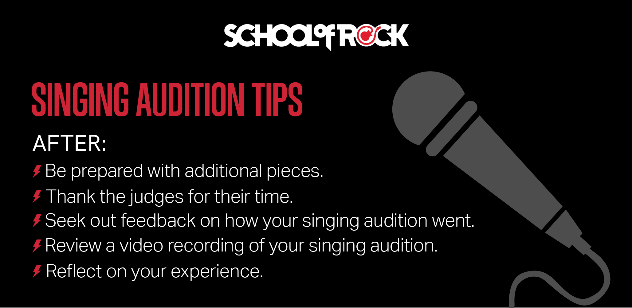 tips for after a singing audition
