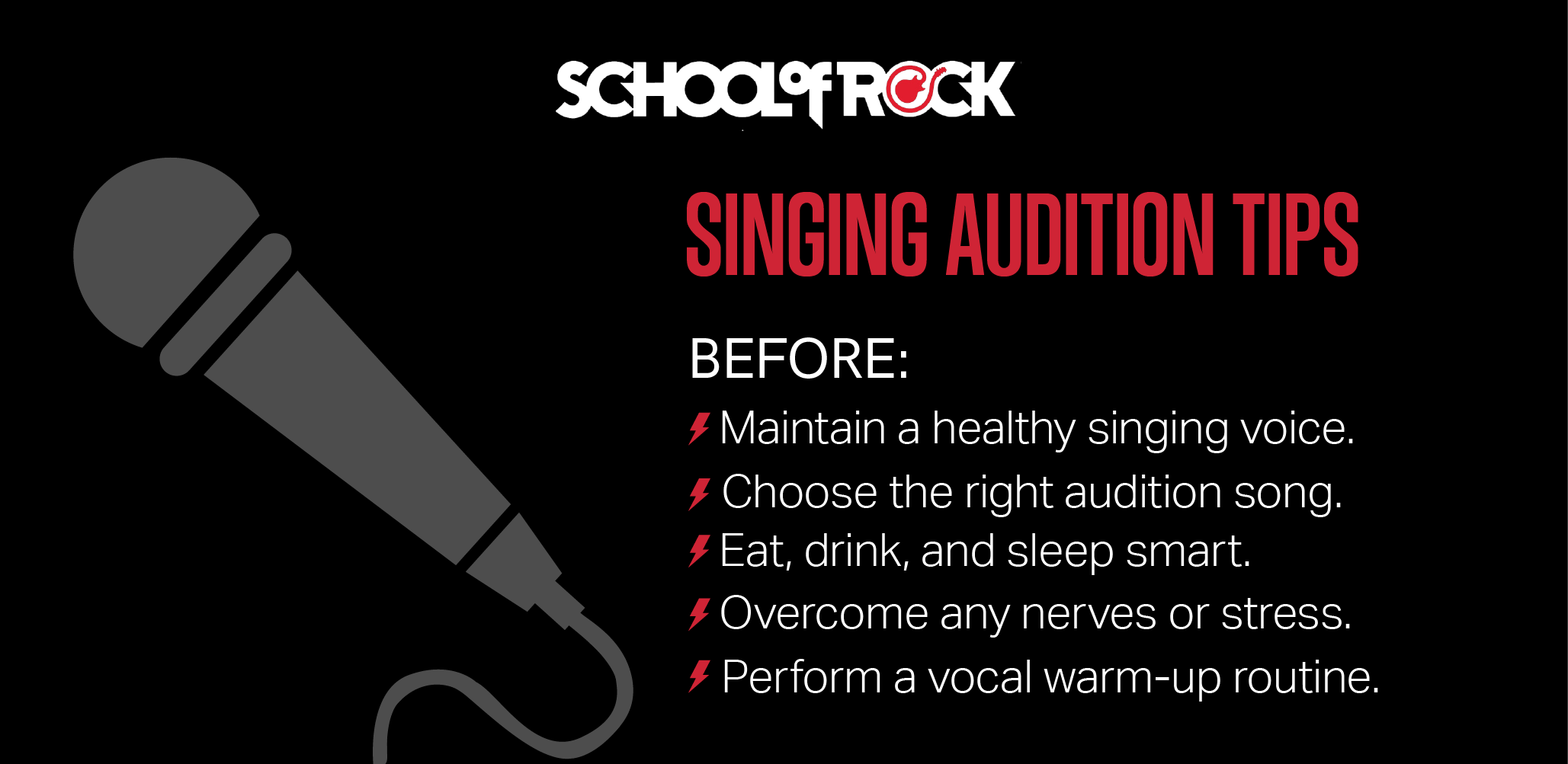 tips for before a singing audition