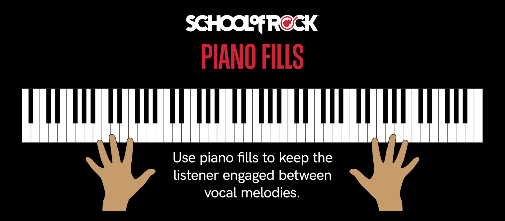 Piano fills are a great way to keep the listener engaged during breaks in the vocal melody or chord progression