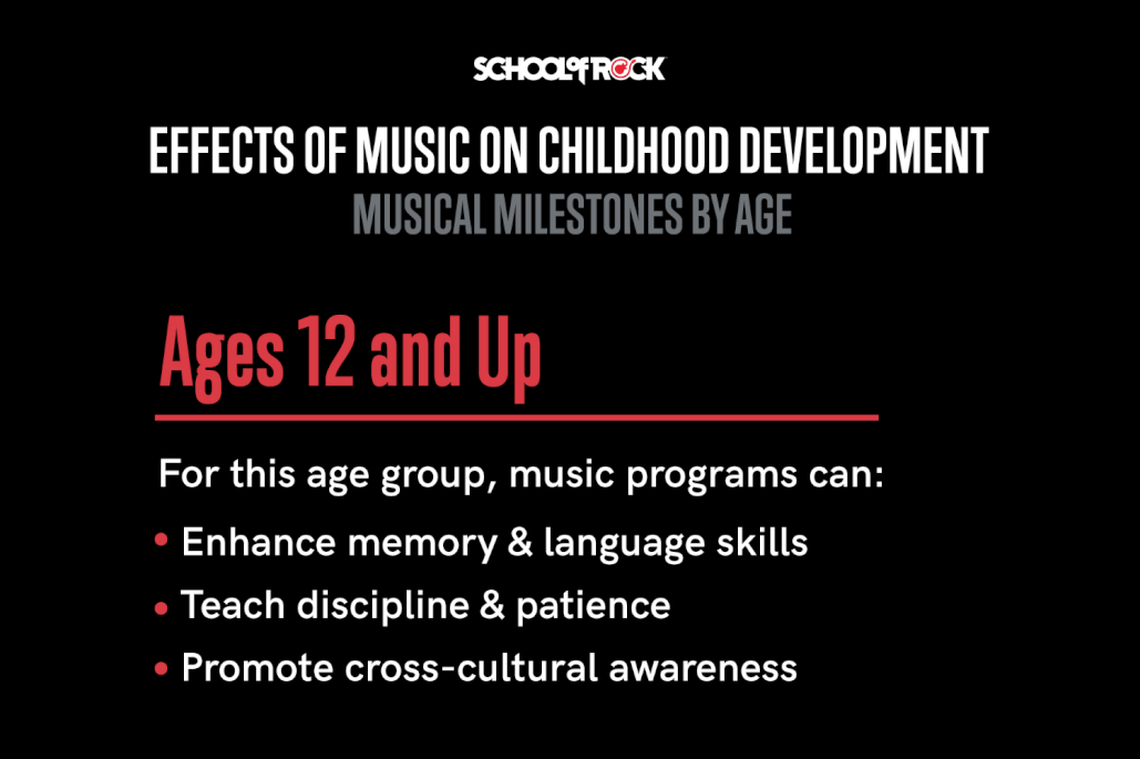 For ages 12 and up, music program can: enhance memory, teach discipline and patience, and promote cross-cultural awareness.