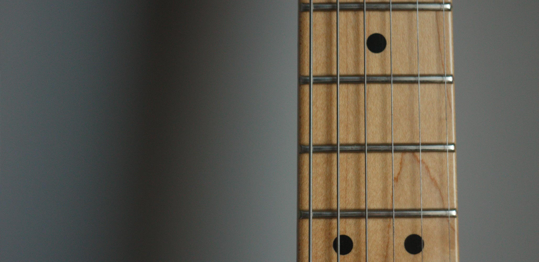 Closeup of the guitar neck