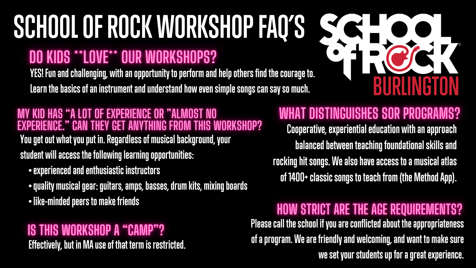 Workshop FAQ