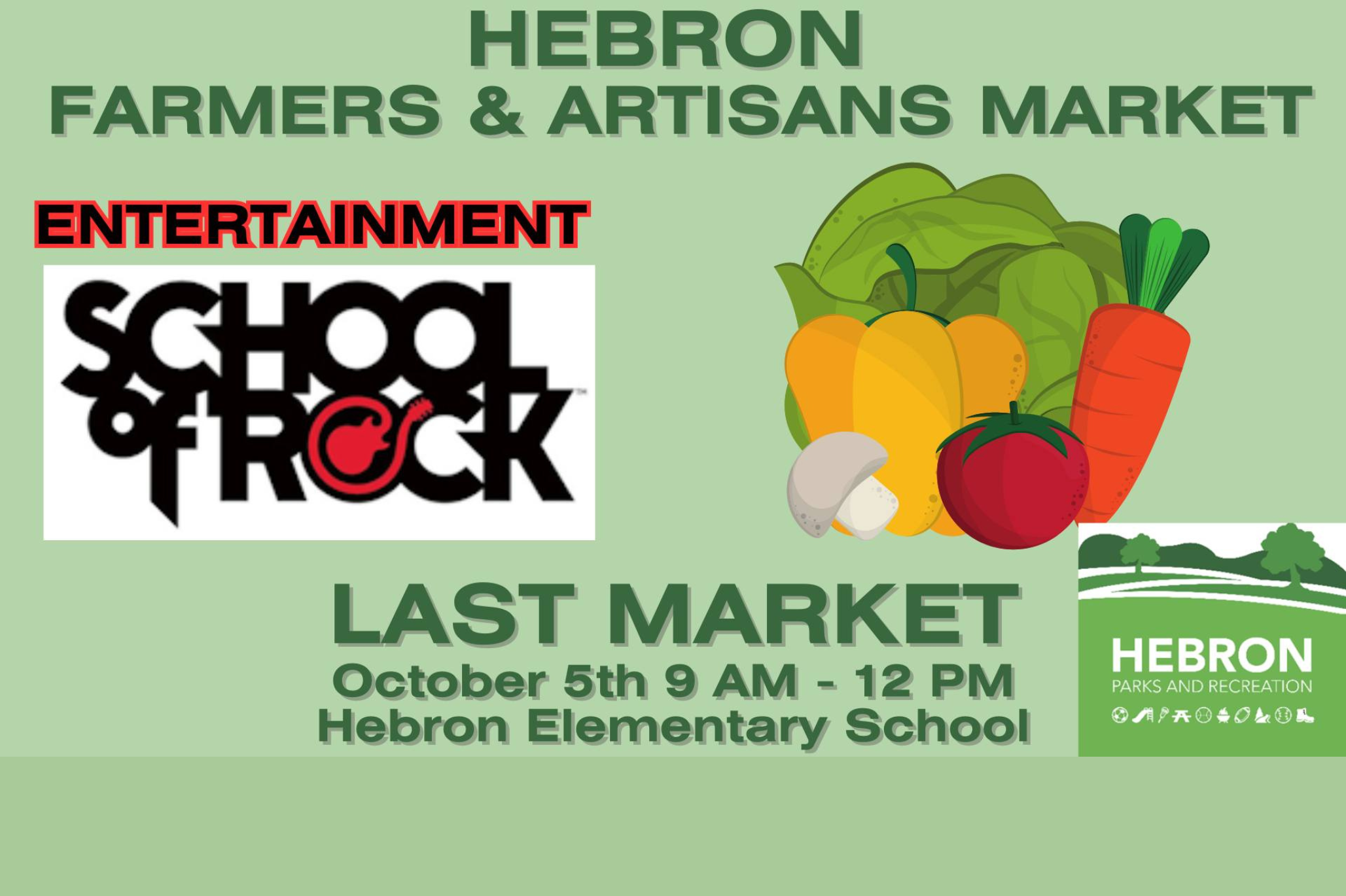 Hebron Farmers & Artisans Market, Sat Oct 5 9AM 12PM, Hebron