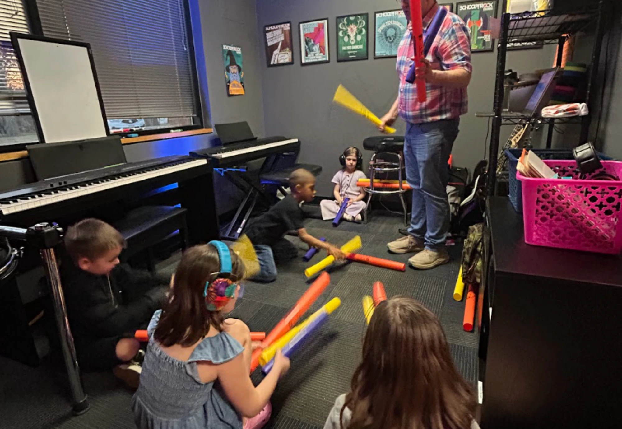 Our Rookies love boomwhacker time with Mr. Bob!