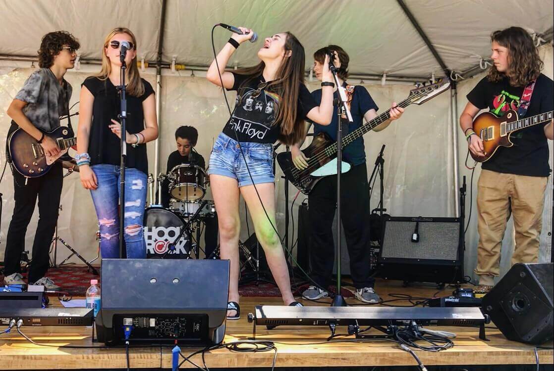 Our House Band performs at a local music festival, Demo Tape Fest.