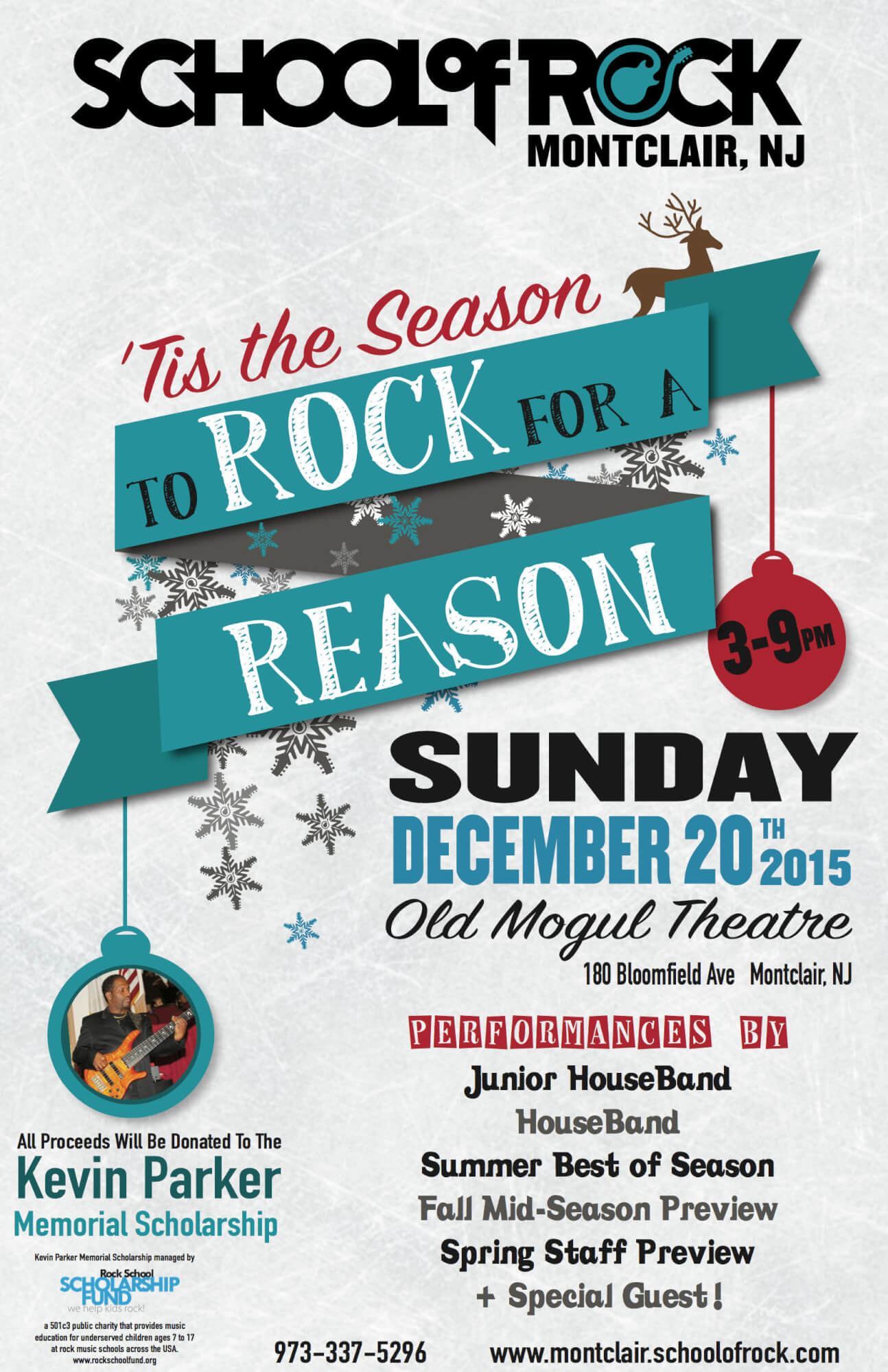 Tis the season to ROCK for a Reason Sunday, December 20th 3-9pm at Old Mogul Theatre