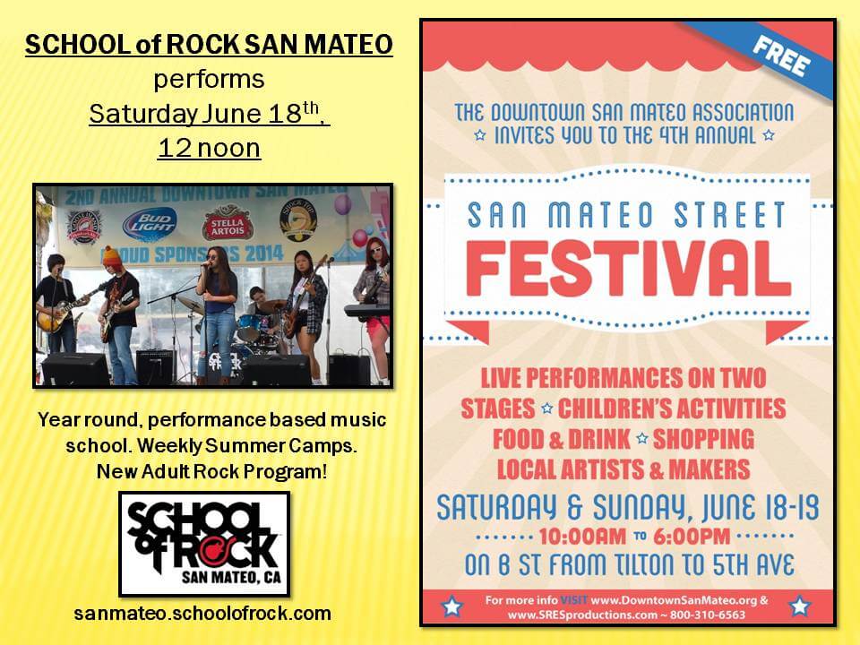 School of Rock San Mateo Performance Students play the San Mateo Street Festival Community Stage.