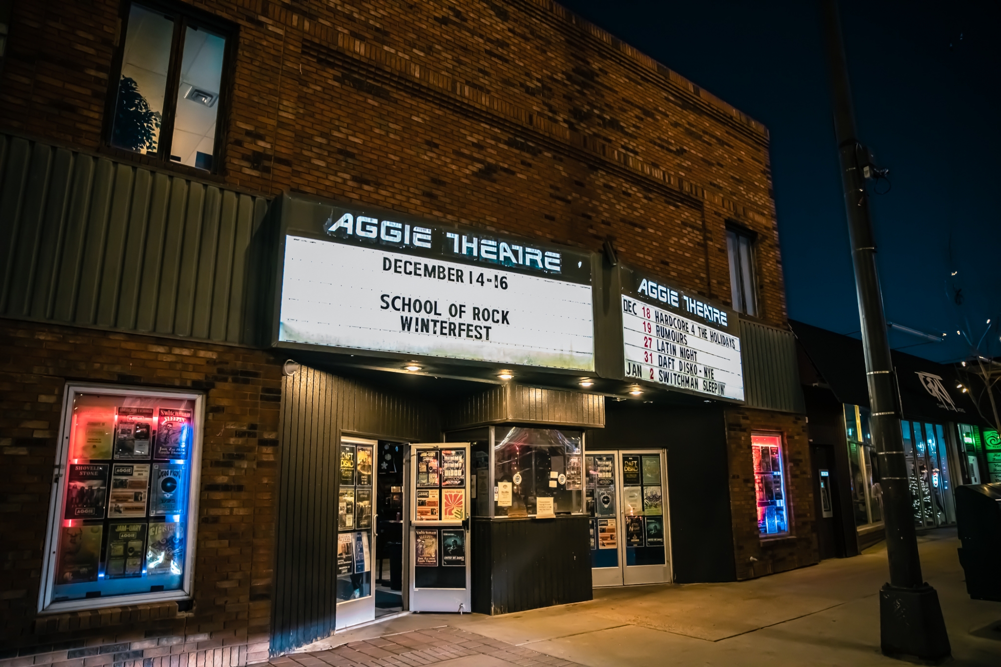 School of Rock Fort Collins and Loveland, a premier Northern Colorado music school offering performance-based music lessons, at The Aggie Theatre for Winterfest 2025