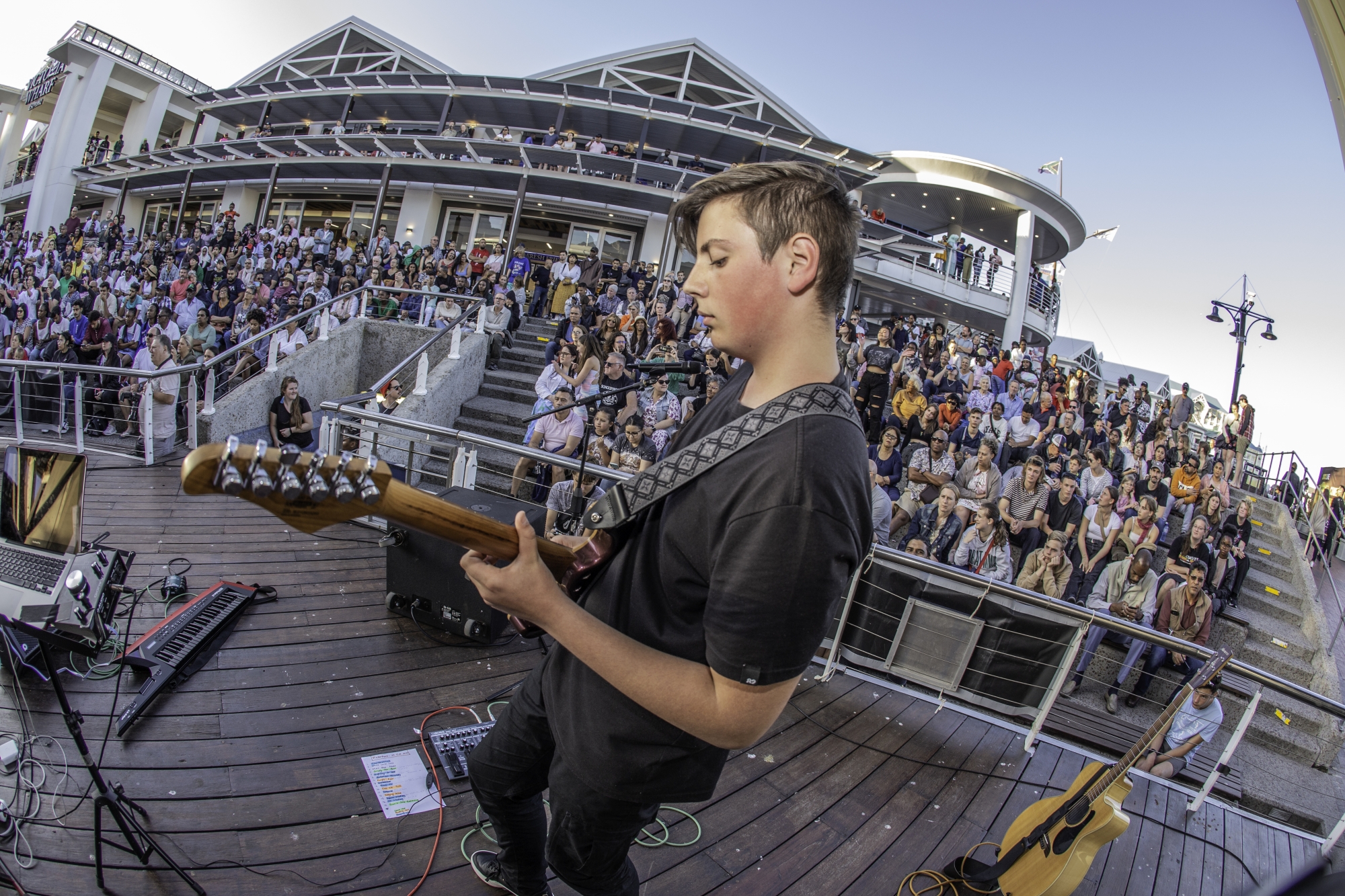 House Band guitarist performing at the V&A Waterfront Amphitheatre October 2022