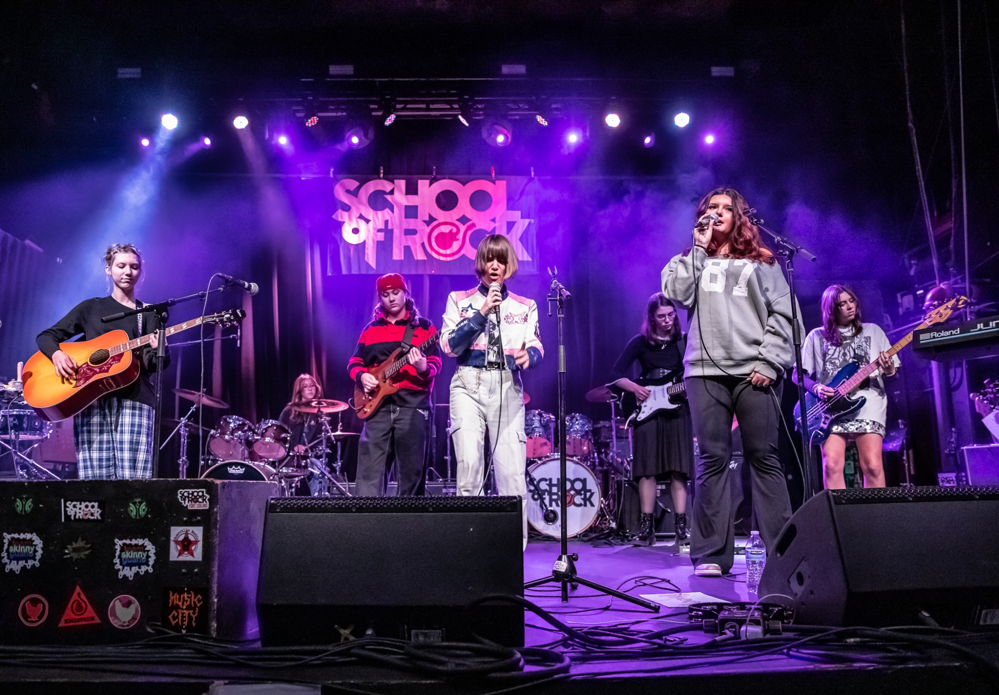 Performance Program students from School from Rock Fort Collins and Loveland, premier Northern Colorado music schools offering performance-based music lessons, rocking the stage at The Aggie Theatre!