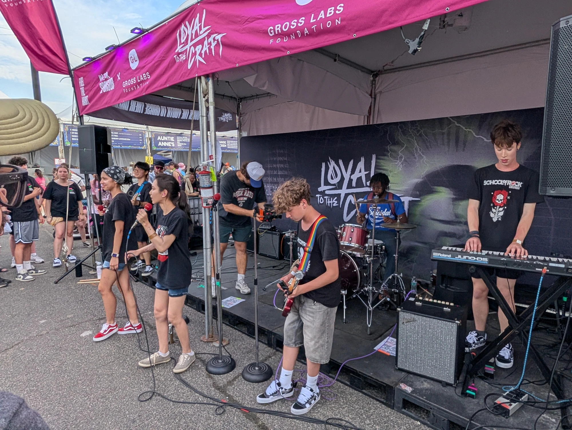 School of Rock Columbia jamming with the drummer of legendary punk band Suicidal Tendencies, Xavier Ware, at The Vans' Warped Tour DC 2026!
