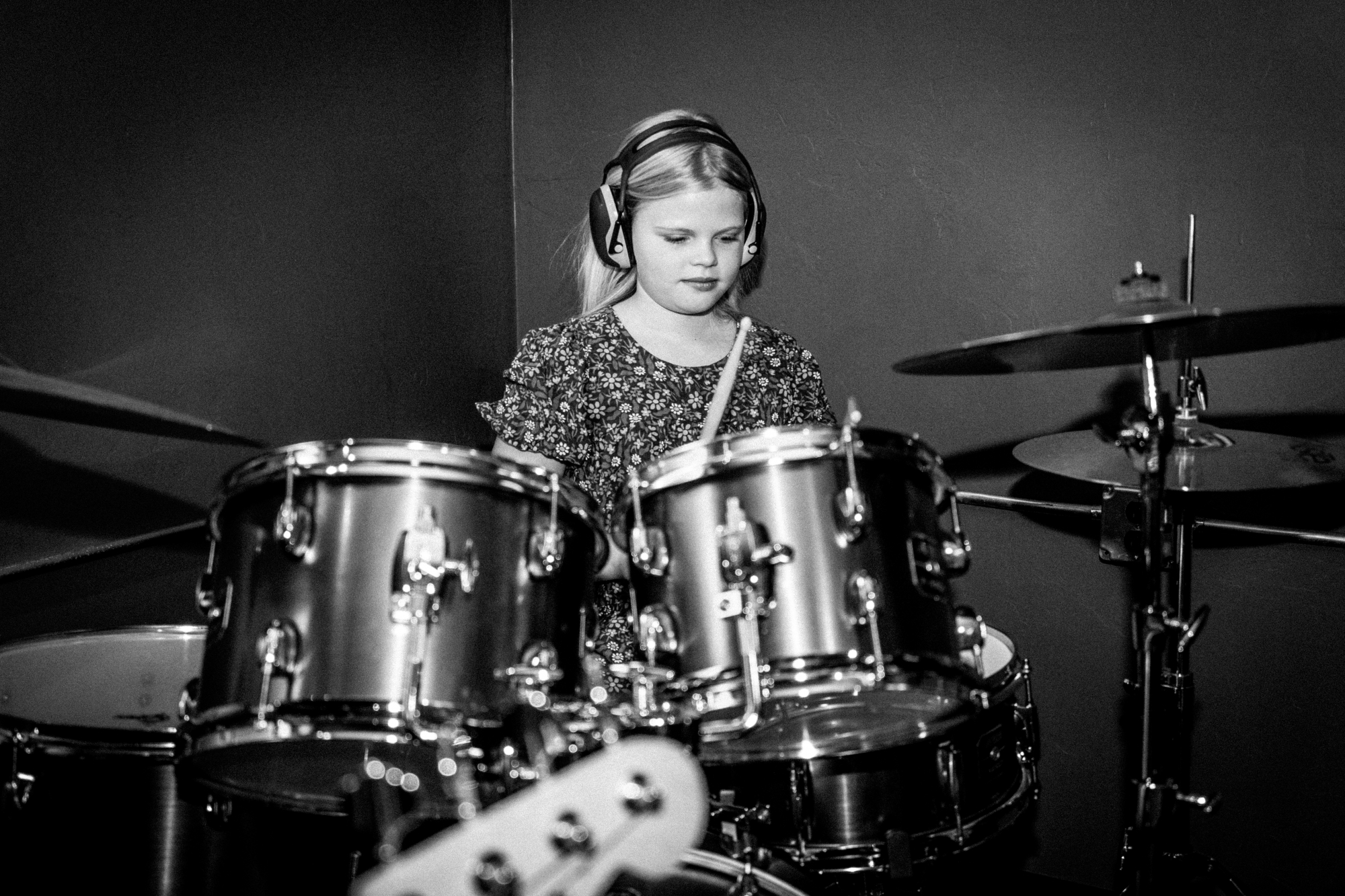 Stella on the drums