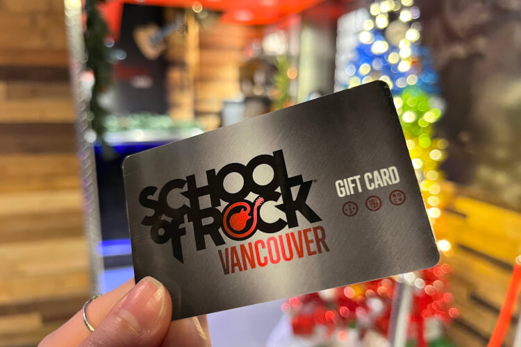 e-Gift Cards at School of Rock Vancouver!