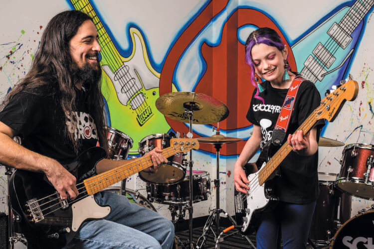 School of Rock offers in-person, performance-based lessons.