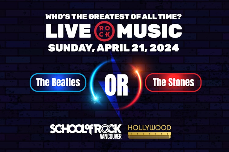 School of Rock Vancouver's Beatles vs Stones Show Poster