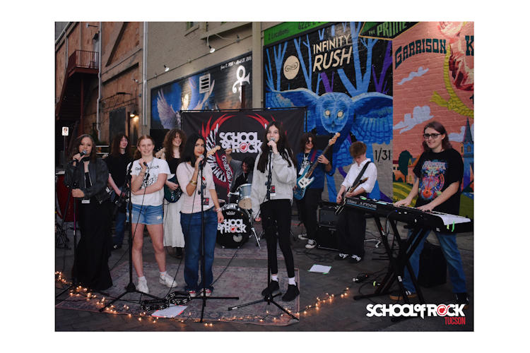 School of Rock Tucson's House Band next to Rialto Theatre.