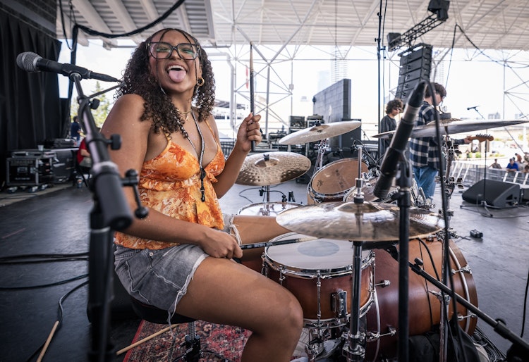 School of Rock Students Performing on Stage