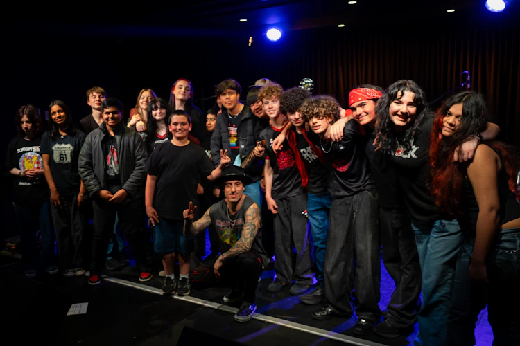 School of Rock Macarthur students performing with Frank Zummo at the Australian Institute of Music in Sydney