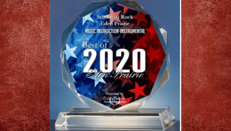 School of Rock Eden Prairie Receives 2020 Best of Eden Prairie Award