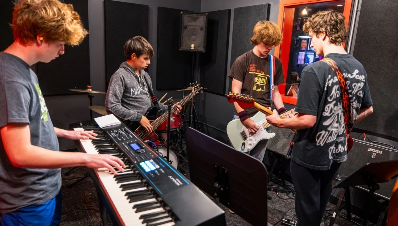 School of Rock student instruments and gear