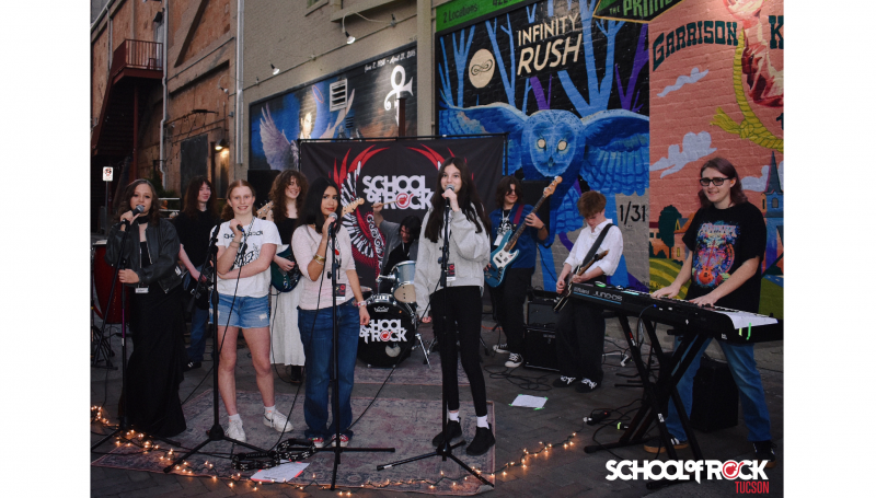 School of Rock Tucson's House Band next to Rialto Theatre.