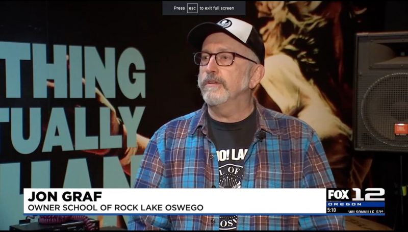 Jon Graf, owner of School of Rock Lake Oswego, interviewed on Fox 12 Oregon