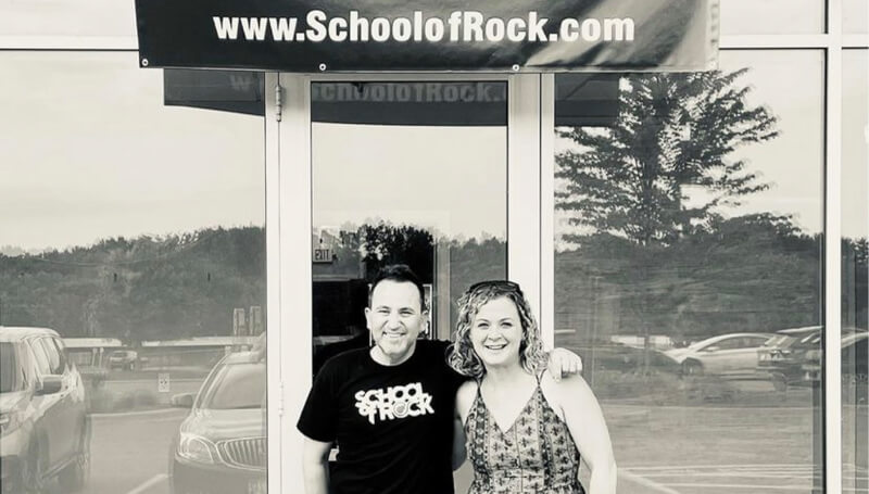 School of Rock Plymouth Owner Jora Bart and School of Rock CEO Rob Price